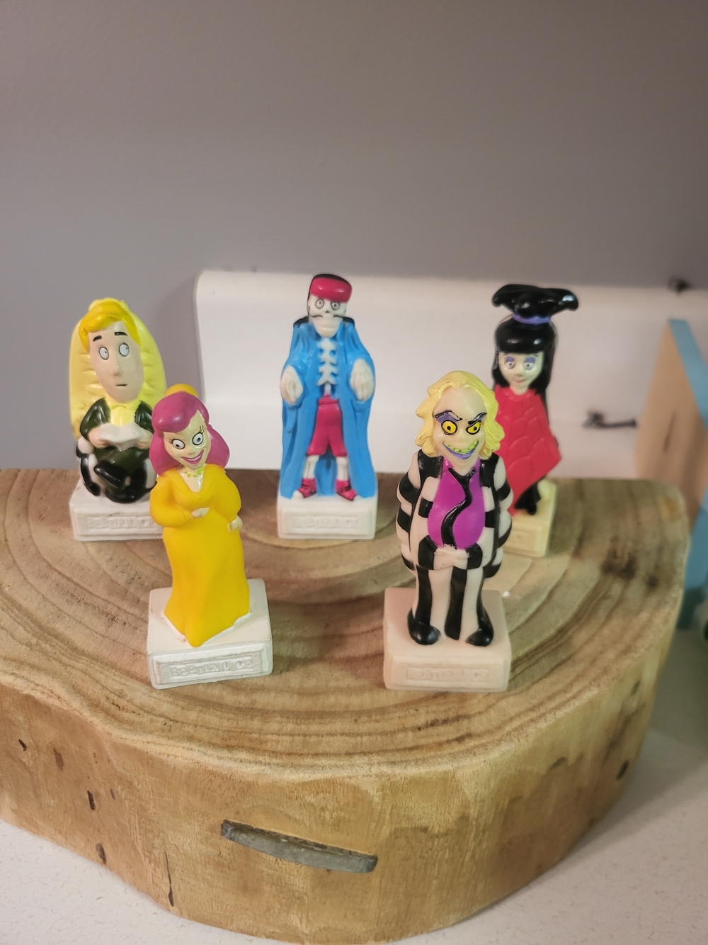 Lot of 5 Vintage Beetlejuice 1989 Double Sided Burger King BK Figures